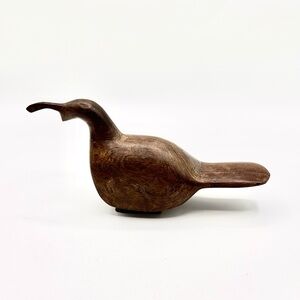 Wooden Ironwood Quail Figurine. Hand Sculpted Art.